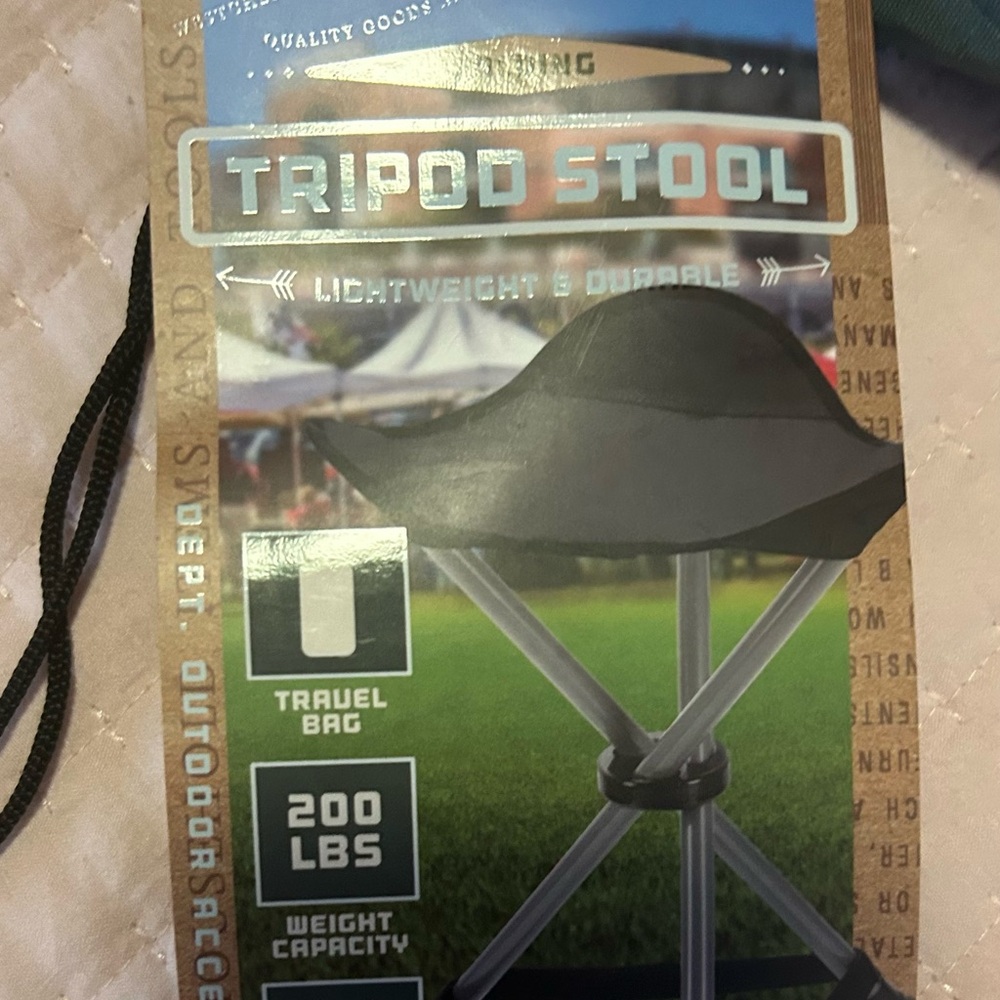 Dark Green/ Gray - KRAFTSMAN Co. Foldable Tripod Stool with Travel Bag